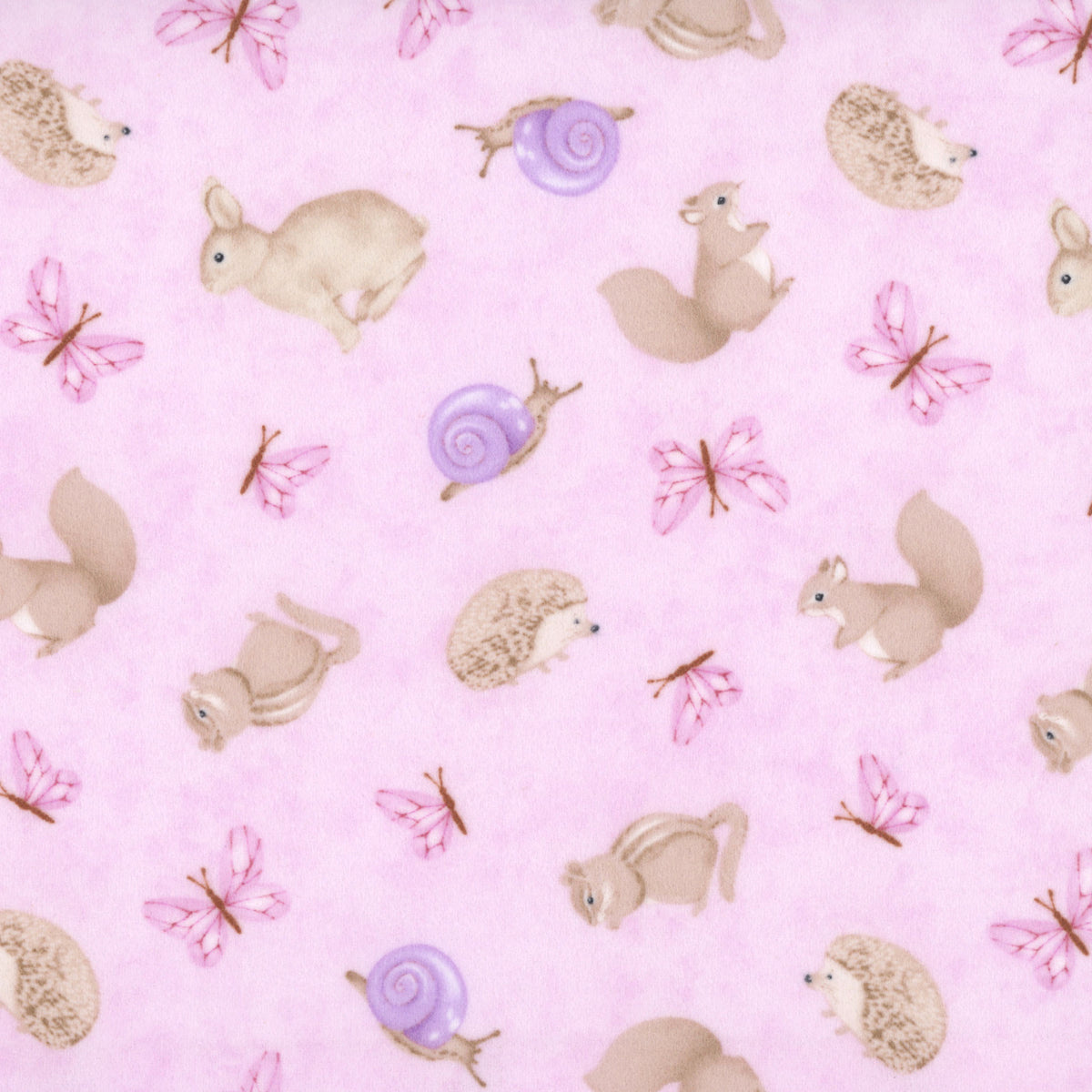 Peas in a Pod, flannel, animal toss on pink