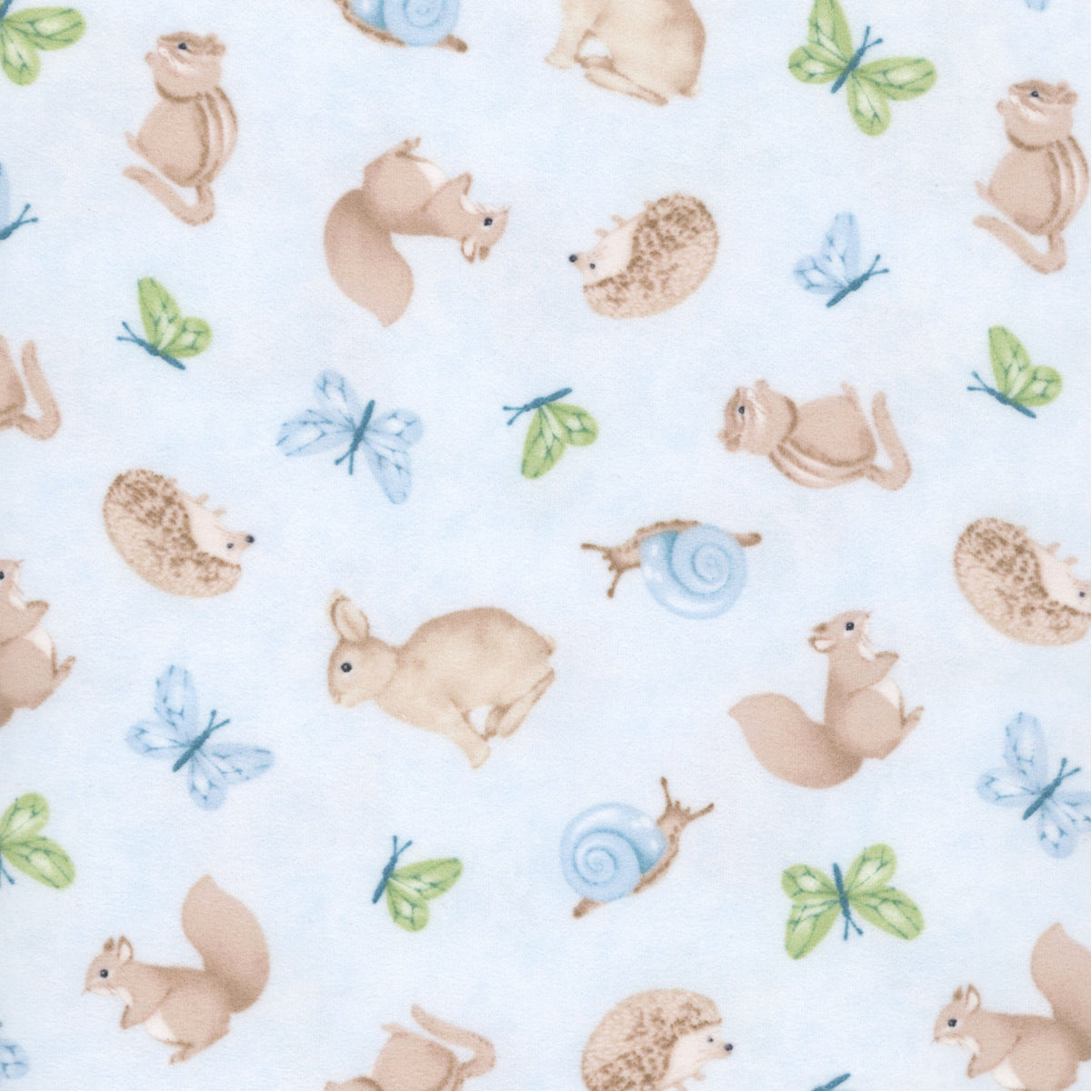 Peas in a Pod, flannel, animal toss on blue