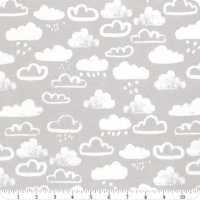 Lucky Day, flannel, clouds grey