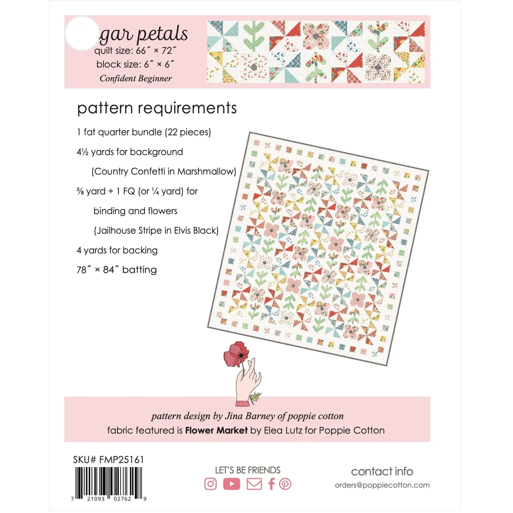 Sugar Petals pattern by Poppie Cotton