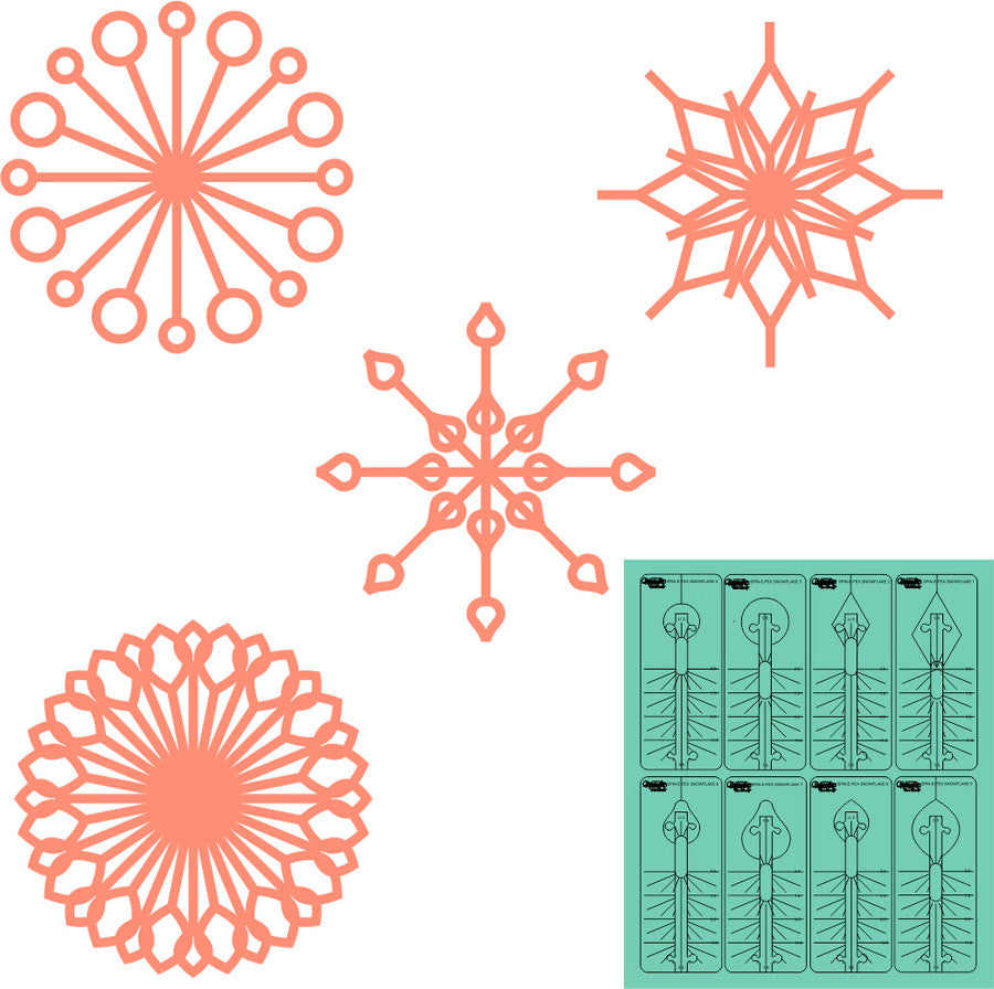 Westalee - SPIN-E-FEX SNOWFLAKE, SET 2, 8 PCS