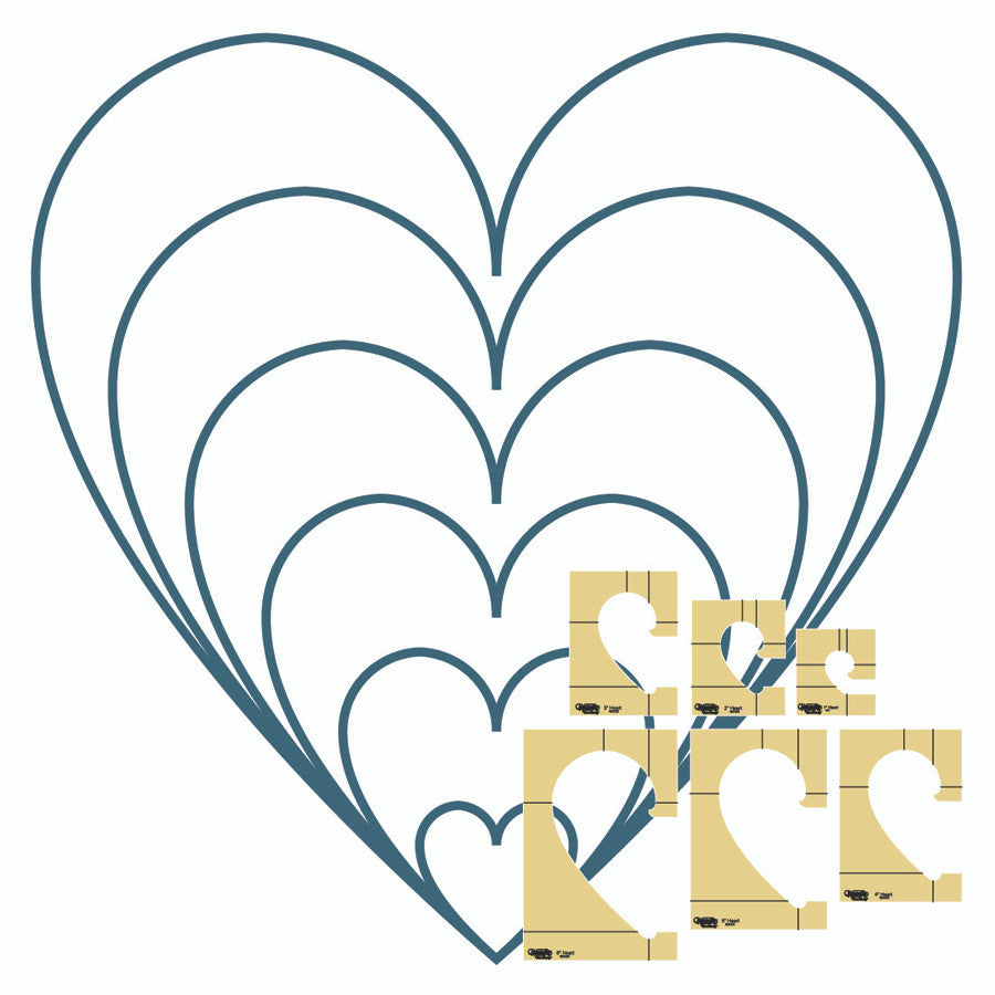 Westalee - HEARTS template, 6 PCS