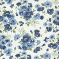 Nantucket Summer, 108" wide, cream, multi-blue