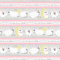 One Sheep Two Sheep-Sheep stripe, pink, 24" repeats
