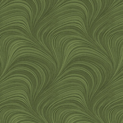 Wave texture, medium green swirls, 108" wide