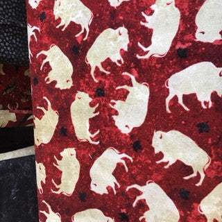 Oh Canada-white buffalo on red