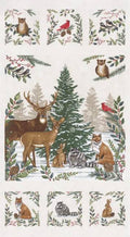 Woodland Winter - snowy white background, 24" x 45" panel